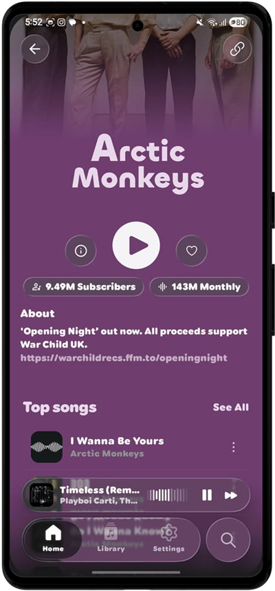 BeatWave Albums screen