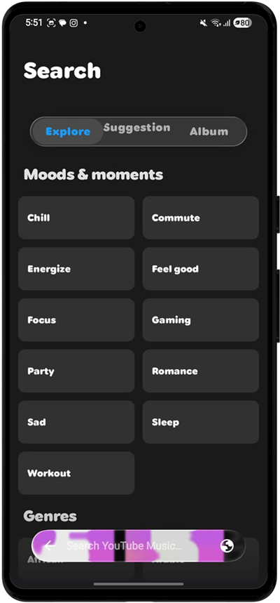 BeatWave Search screen
